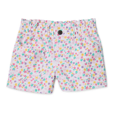 Okie Dokie Girls Stretch Fabric Shortie Short, Color: White Floral ...