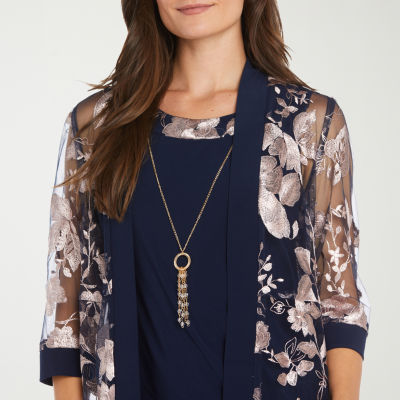 R & M Richards Womens Floral Jacket Dress