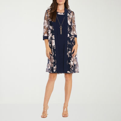 R & M Richards Womens Floral Jacket Dress