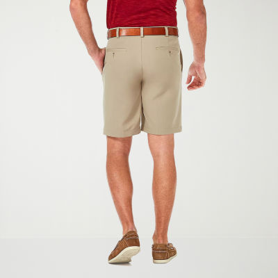 Haggar Cool 18 Pro Mens 9 1/2" Stretch Fabric Moisture Wicking Quick Dry Chino Short