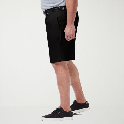 Haggar Cool 18 Pro Pleated Expandable Waist Mens 9 1/2" Big and Tall Stretch Fabric Moisture Wicking Quick Dry Chino Short