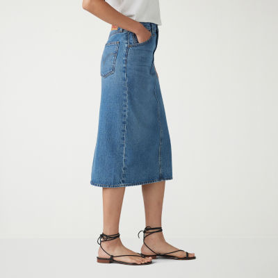 Levi's® Womens Mid Rise Long Denim Skirt