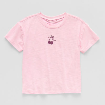 Okie Dokie Active Toddler & Little Girls Round Neck Short Sleeve Relaxed Fit Graphic T-Shirt