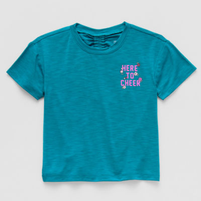 Okie Dokie Active Toddler & Little Girls Round Neck Short Sleeve Relaxed Fit Graphic T-Shirt