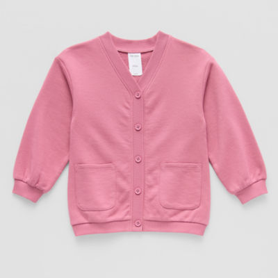 Okie Dokie Toddler & Little Girls Crew Neck Long Sleeve Cardigan