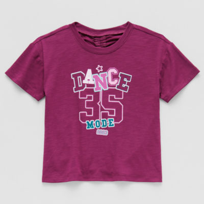 Okie Dokie Toddler & Little Girls Active Round Neck Short Sleeve Graphic T-Shirt