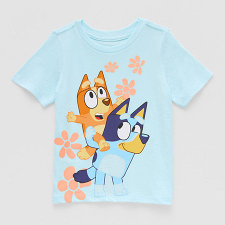 Toddler Girls Crew Neck Short Sleeve Bluey Graphic T-Shirt, 3t, Blue