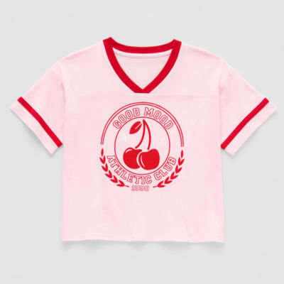 Thereabouts Little & Big Kid Girls V Neck Short Sleeve Regular Fit Graphic T-Shirt