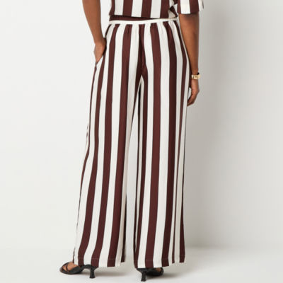 Worthington Womens Wide Leg Pull-On Pant
