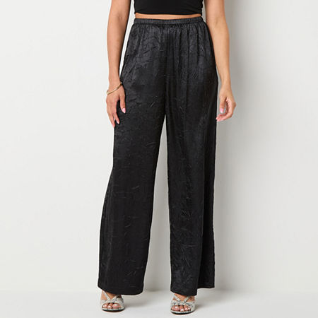 Bold Elements Womens Mid Rise Wide Leg Pull-On Pants, Small, Black