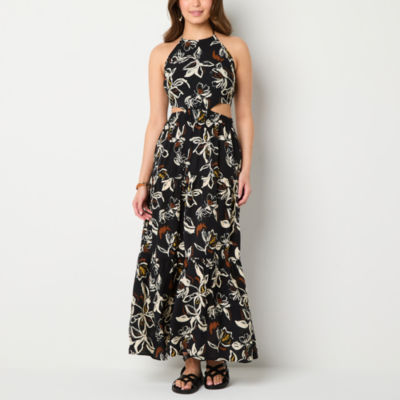 a.n.a Cutout Womens Sleeveless Floral Maxi Dress
