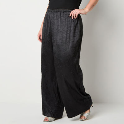 Bold Elements-Plus Womens Mid Rise Wide Leg Pull-On Pant