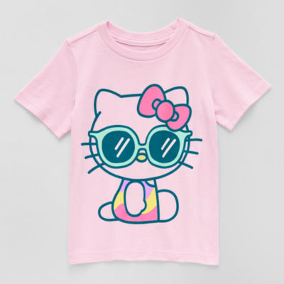 Toddler Girls Crew Neck Short Sleeve Hello Kitty Graphic T-Shirt