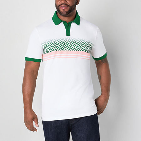 Shaquille O'Neal XLG Big and Tall Mens Regular Fit Short Sleeve Polo Shirt, 2x-large, White