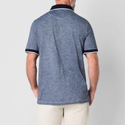St. John's Bay Textured Premium Stretch Mens Classic Fit Short Sleeve Polo Shirt
