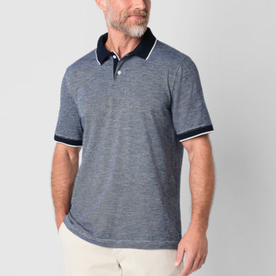 St. John's Bay Textured Premium Stretch Mens Classic Fit Short Sleeve Polo Shirt