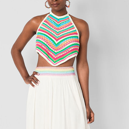 Hope & Wonder Pride Womens Crochet Halter Neck Tank Top
