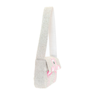 SOL and MER Beaded Flamingo Shoulder Bag