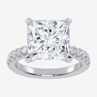 (G-H / Si1-Si2) Womens 2 1/4 CT. T.W. Lab Grown White Diamond 14K Gold Side Stone Engagement Ring