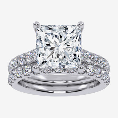 (H-I / SI1-SI2) Signature By Modern Bride Womens 2 CT.TW Lab Grown White Diamond In 14K Gold Side Stone Bridal Set