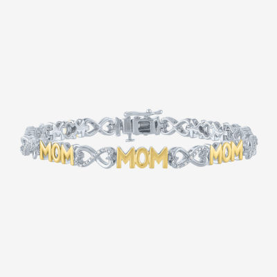 G-H / Si2-I1 Womens 1/10 CT. T.W. Lab Grown White Diamond 14K Gold Over Brass 7.5 Inch Tennis Bracelet
