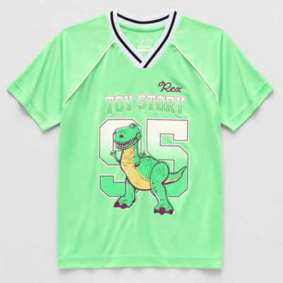 Disney Collection Little & Big Kid Boys V Neck Short Sleeve Regular Fit Rex Toy Story Graphic T-Shirt