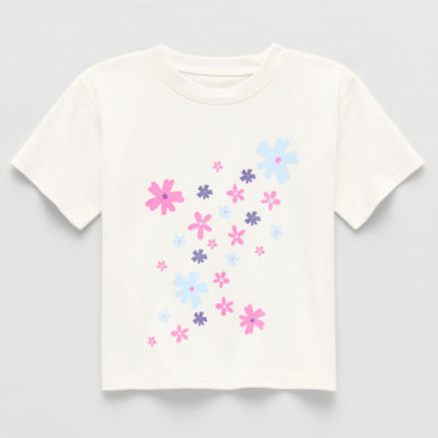 Okie Dokie Active Toddler & Little Girls Crew Neck Short Sleeve Regular Fit Graphic T-Shirt