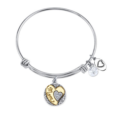 Footnotes Mom Stainless Steel Heart Bangle Bracelet JCPenney