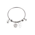 Footnotes Sisters Stainless Steel Bangle Bracelet