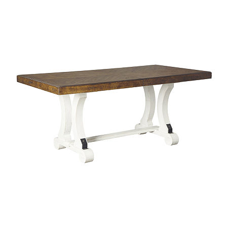 Signature Design By Ashley Valdine Collection Rectangular Wood-Top Dining Table, One Size, White