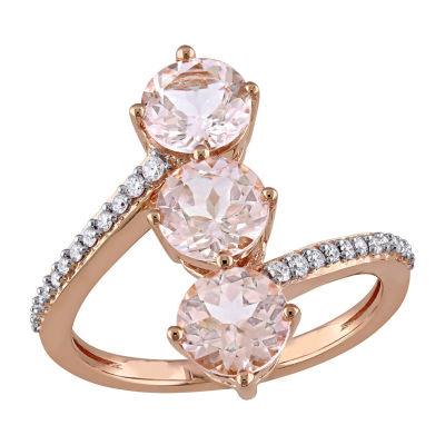 Womens 1/7 CT. T.W. Genuine Pink Morganite 14K Rose Gold Cocktail Ring