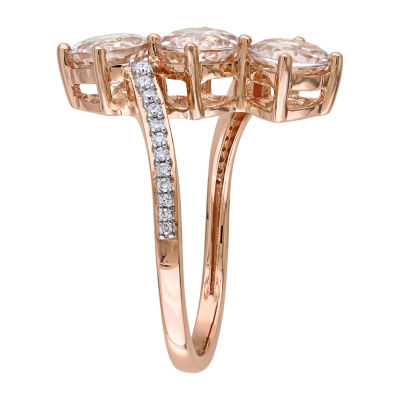 Womens 1/7 CT. T.W. Genuine Pink Morganite 14K Rose Gold Cocktail Ring