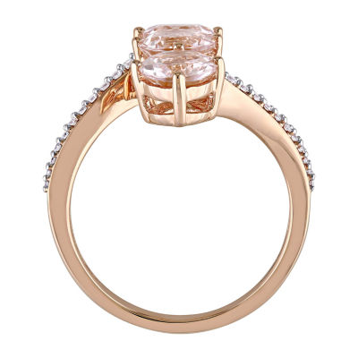 Womens 1/7 CT. T.W. Genuine Pink Morganite 14K Rose Gold Cocktail Ring