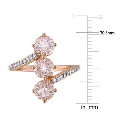 Womens 1/7 CT. T.W. Genuine Pink Morganite 14K Rose Gold Cocktail Ring