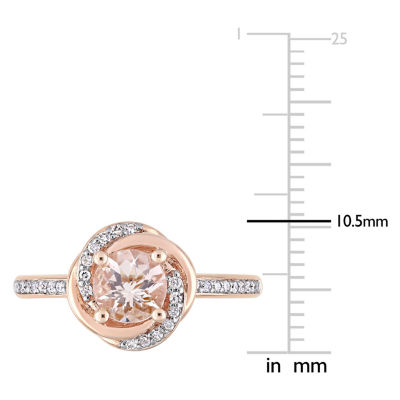 Womens 1/6 CT. T.W. Genuine Pink Morganite 10K Rose Gold Cocktail Ring