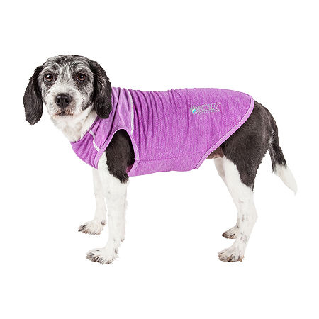 Pet Life Active 'Aero-Pawlse' Heathered Quick-Dry And 4-Way Stretch Performance Dog Tank Top T-Shirt, X-large, Purple