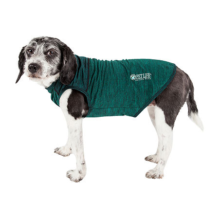 Pet Life Active 'Aero-Pawlse' Heathered Quick-Dry And 4-Way Stretch Performance Dog Tank Top T-Shirt, X-small, Green