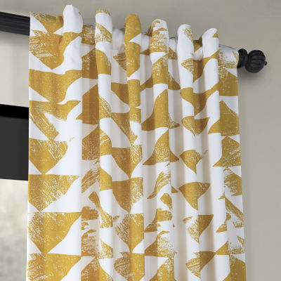 Exclusive Fabrics & Furnishing Triadl Printed Cotton Energy Saving Light-Filtering Rod Pocket Back Tab Single Curtain Panel