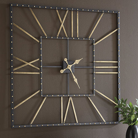 Signature Design By Ashley Thames Wall Clock, One Size, Black