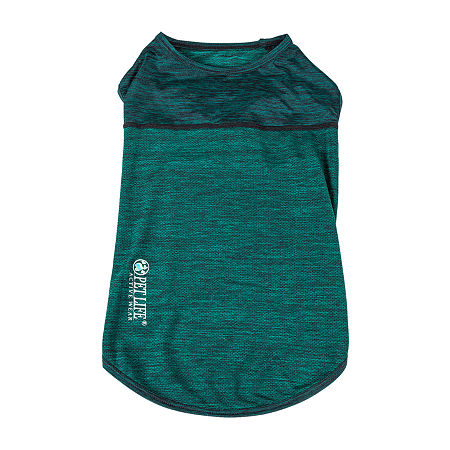 Pet Life Active 'Aero-Pawlse' Heathered Quick-Dry And 4-Way Stretch Performance Dog Tank Top T-Shirt, X-small, Green