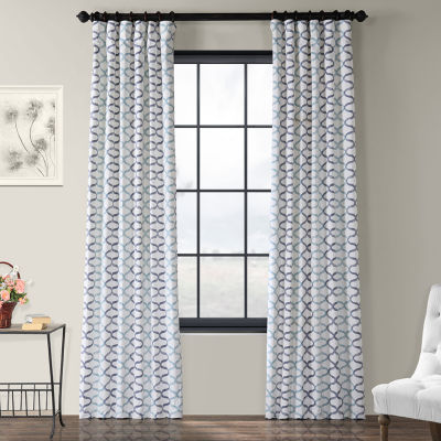 Exclusive Fabrics & Furnishing Illusions 100% Cotton Energy Saving Light-Filtering Rod Pocket Back Tab Single Curtain Panel