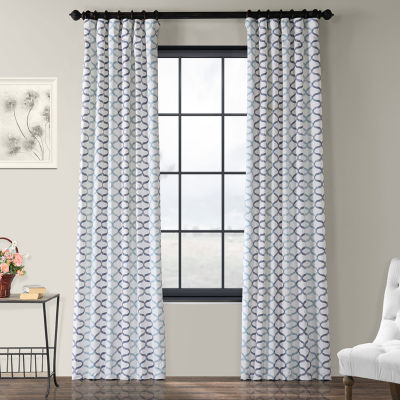 Exclusive Fabrics & Furnishing Illusions 100% Cotton Rod Pocket Back Tab Energy Saving Light-Filtering Single Curtain Panels