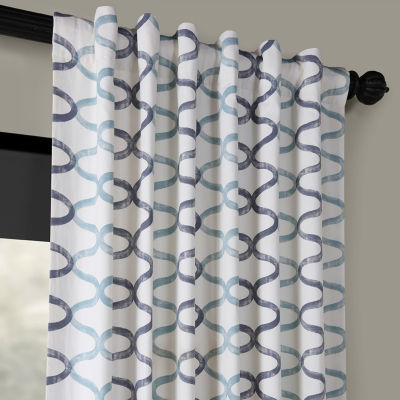 Exclusive Fabrics & Furnishing Illusions 100% Cotton Rod Pocket Back Tab Energy Saving Light-Filtering Single Curtain Panel