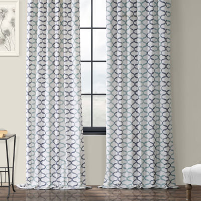 Exclusive Fabrics & Furnishing Illusions 100% Cotton Energy Saving Light-Filtering Rod Pocket Back Tab Single Curtain Panel