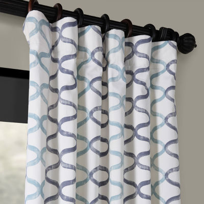 Exclusive Fabrics & Furnishing Illusions 100% Cotton Rod Pocket Back Tab Energy Saving Light-Filtering Single Curtain Panel