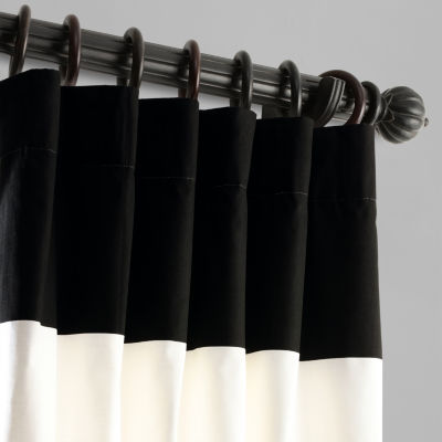 Exclusive Fabrics & Furnishing Horizontal Stripe 100% Cotton Rod Pocket Back Tab Energy Saving Light-Filtering Single Curtain Panel
