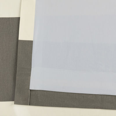 Exclusive Fabrics & Furnishing Horizontal Stripe 100% Cotton Rod Pocket Back Tab Energy Saving Light-Filtering Single Curtain Panel