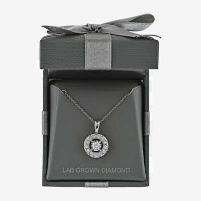 (H-I / Si2) Womens 1 CT. T.W. Lab Grown White Diamond 10K Gold Round Pendant Necklaces