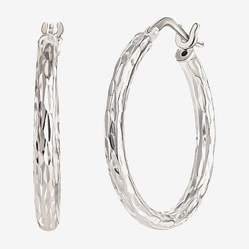 Sterling Silver Duo Click In Hoop Earring Set - Silver