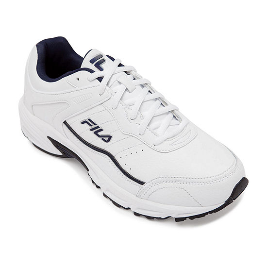 Fila® Memory Sportland Mens Running Shoes, Color: Wht-nvy-slvr - JCPenney